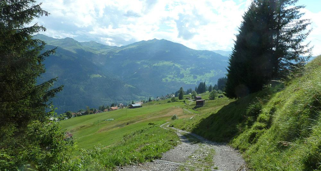 Vorbei am 'Tüfelstein' oberhalb Pany Vorbei am 'Tüfelstein' oberhalb Pany