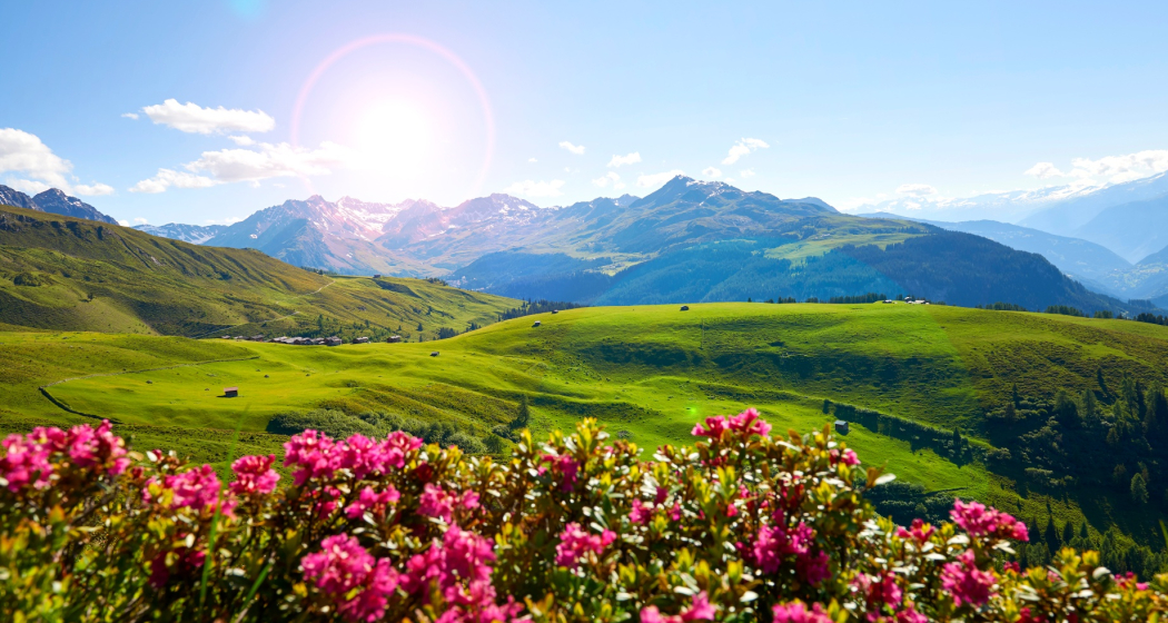 Medergen mit Aussicht nach Arosa Medergen mit Aussicht nach Arosa