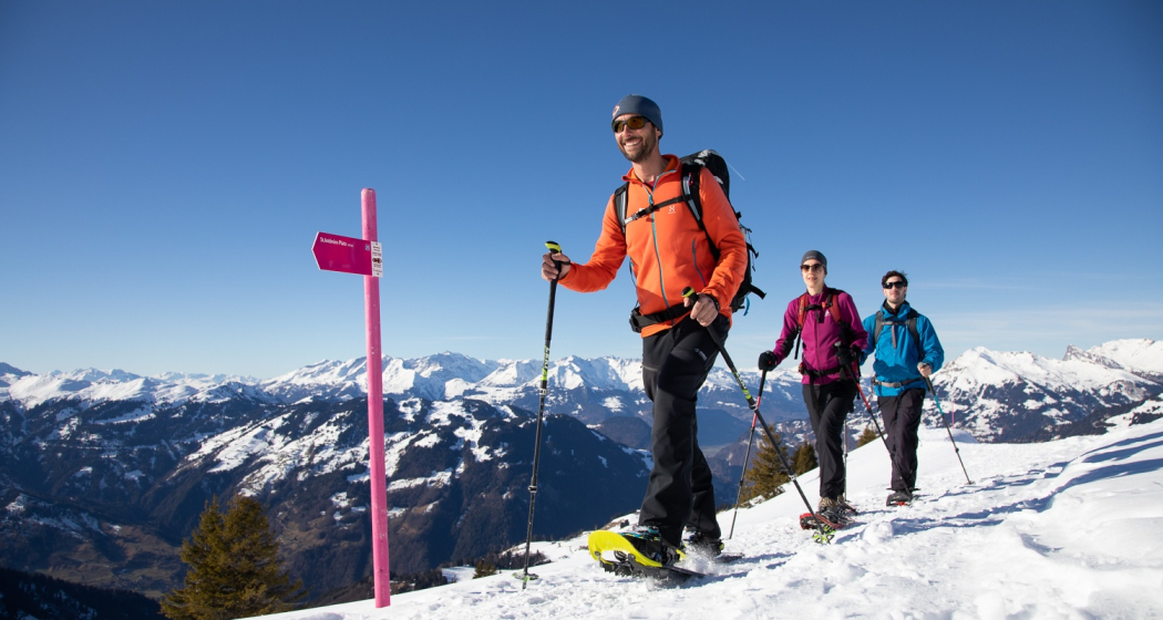 Markierte Schneeschuhtour "Rätikon Panoramatour" Stels - St. Antönien Markierte Schneeschuhtour "Rätikon Panoramatour" Stels - St. Antönien