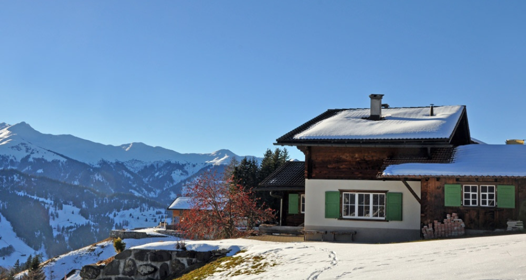 Chalet Raggälia, Aussenansicht im Winter Chalet Raggälia, Aussenansicht im Winter