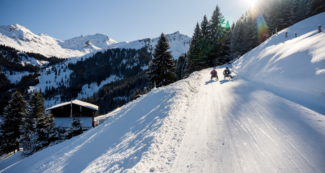 Stimmungsvolles schlitteln, Fideriser Heuberge Stimmungsvolles schlitteln, Fideriser Heuberge