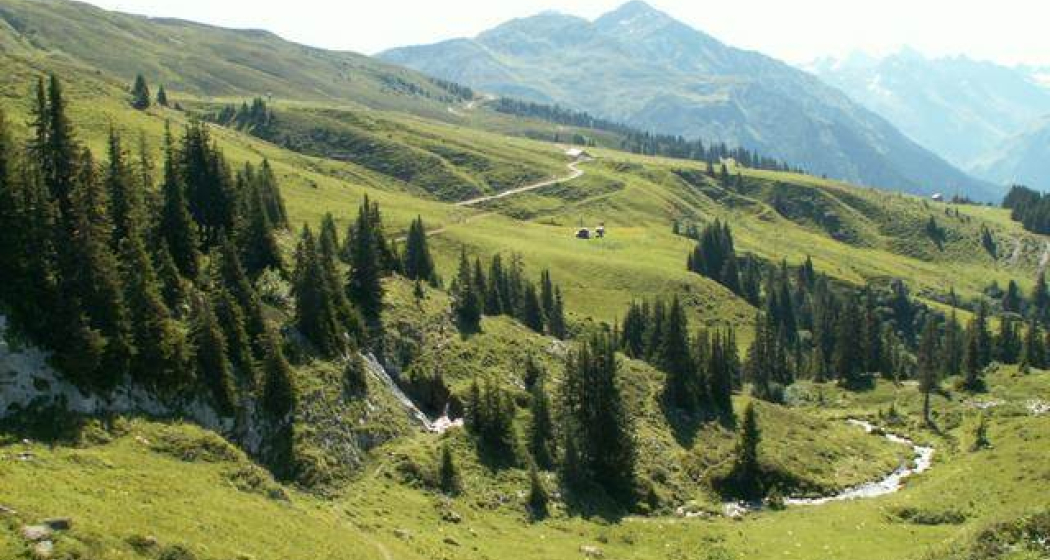 Blick auf die Saaseralp Blick auf die Saaseralp