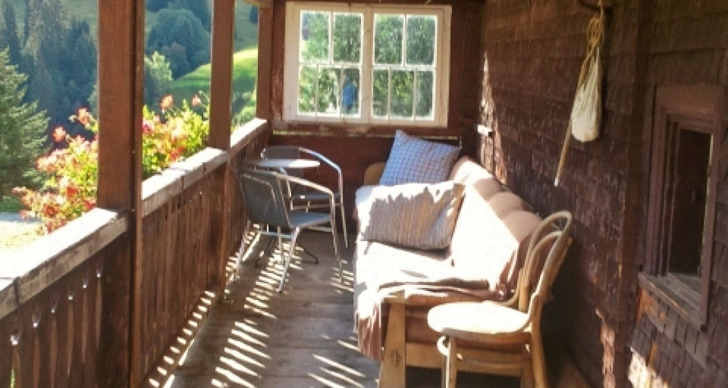 Ferienwohnung Gürgetschhof Gedeckter Balkon