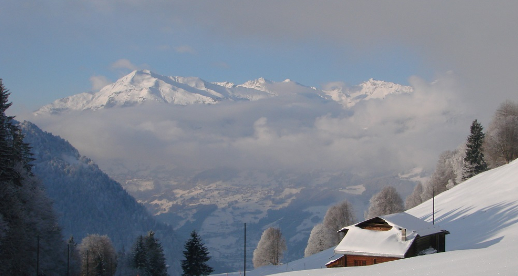 Maiensäss Plausi Aussicht im Winter Maiensäss Plausi Aussicht im Winter