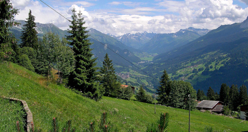 Larix Sommer Blick von der Panoramaterrasse Larix Sommer Blick von der Panoramaterrasse