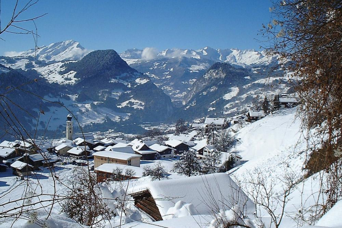 Blick Richtung Bündner Rheintal mit dem Calanda