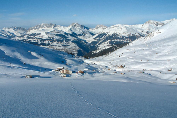 Blick auf die Fideriser Heuberge