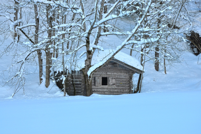 Winter idyll in the Isar valley
