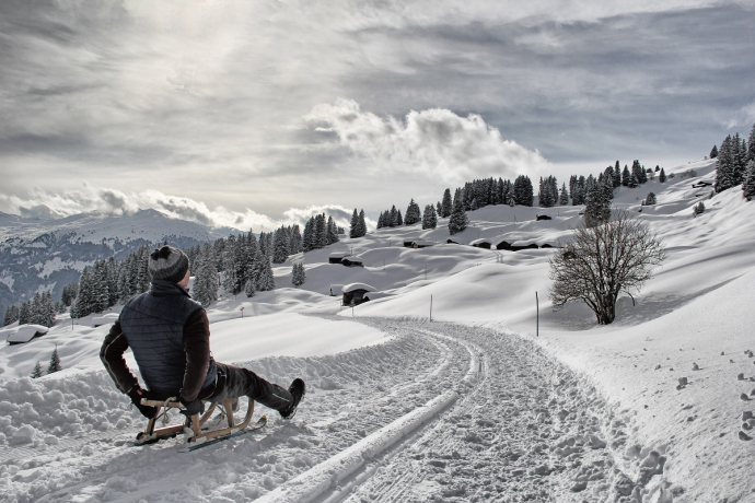 Grandioses Schlittelvergnügen von der Bodahütte hinab nach Pany