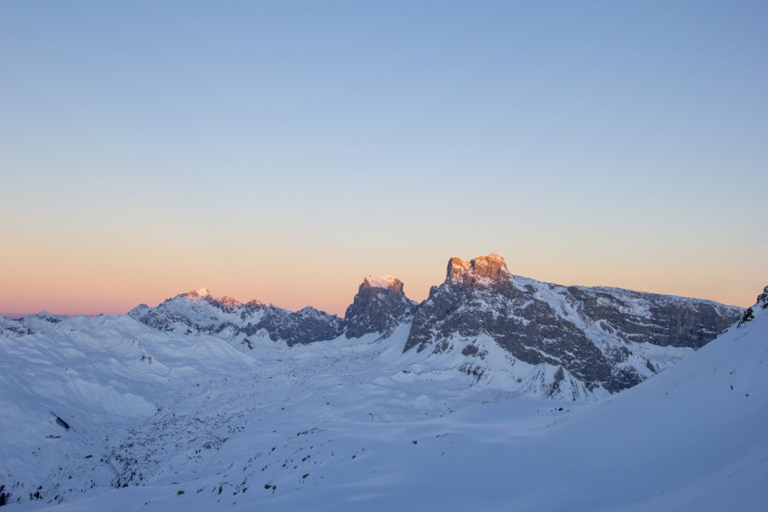 Ausblick von unterwegs in Richtung Sulzfluh, Drusenfluh und Schesaplana