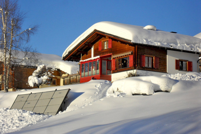 Ferienwohnung Klosterserblick im Winterkleid